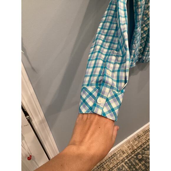 Vintage Lilly Pulitzer Womens Button Up Gingham Plaid Shirt Size 2 Preppy Beach - Picture 8 of 9